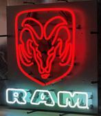 RAM neon decoratie verlichting USA reclame mancave showroom, Ophalen of Verzenden, Nieuw, Lichtbak of (neon) lamp