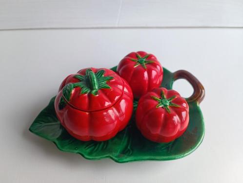 Vintage zout-, peper- en mosterdpot — t-vormig, Antiek en Kunst, Antiek | Keramiek en Aardewerk, Ophalen of Verzenden