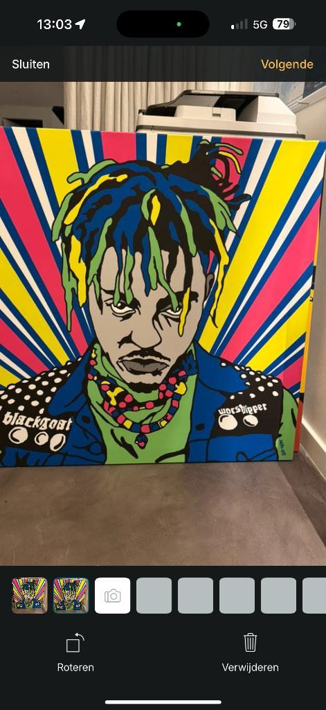 Pop Art Juice WRLD Canvas – 100 x 100 cm – Dalton Arts, Huis en Inrichting, Woonaccessoires | Schilderijen, Tekeningen en Foto's