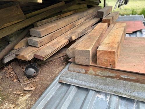 houten balken,houten bruggen,liggers, Doe-het-zelf en Bouw, Hout en Planken, Zo goed als nieuw, Balk, Overige houtsoorten, 300 cm of meer