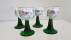 4 Vintage Luminarc wijnglazen, op groene voet., Ophalen of Verzenden