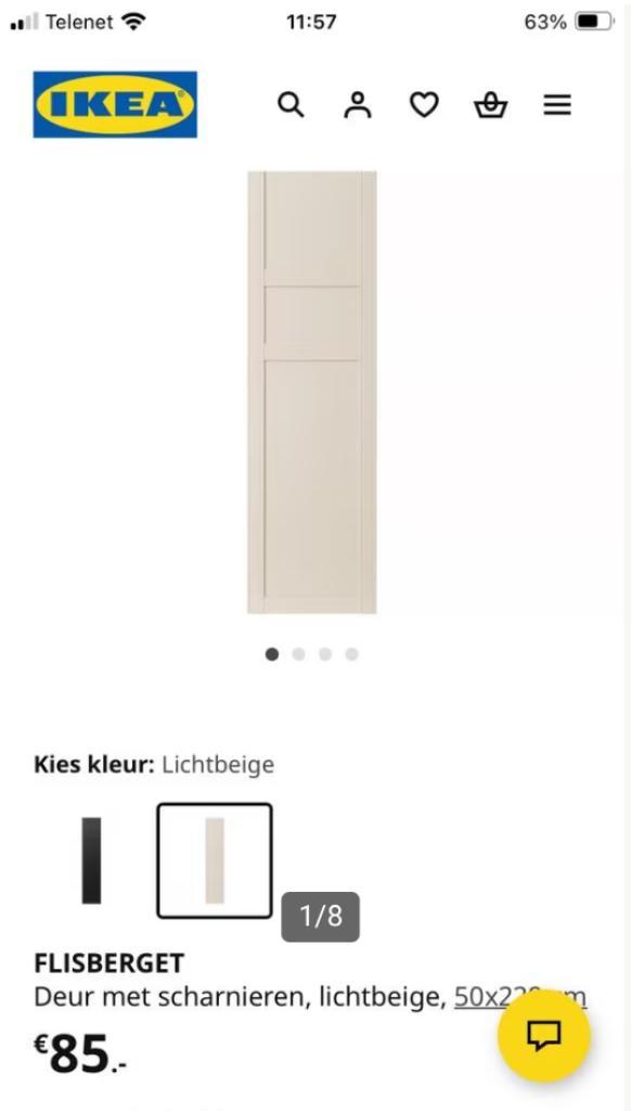 6 Kastdeuren met scharnier PAX kast, Huis en Inrichting, Kasten | Kleerkasten, Gebruikt, Ophalen