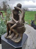 Schitterend brons op marmeren sokkel (de kus van Rodin), Antiek en Kunst, Ophalen of Verzenden, Brons