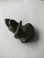 Vintage beeldje kikker van obsidiaan, Ophalen of Verzenden