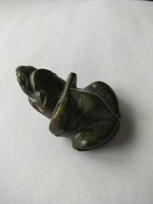Vintage beeldje kikker van obsidiaan, Handtassen en Accessoires, Edelstenen, Ophalen of Verzenden