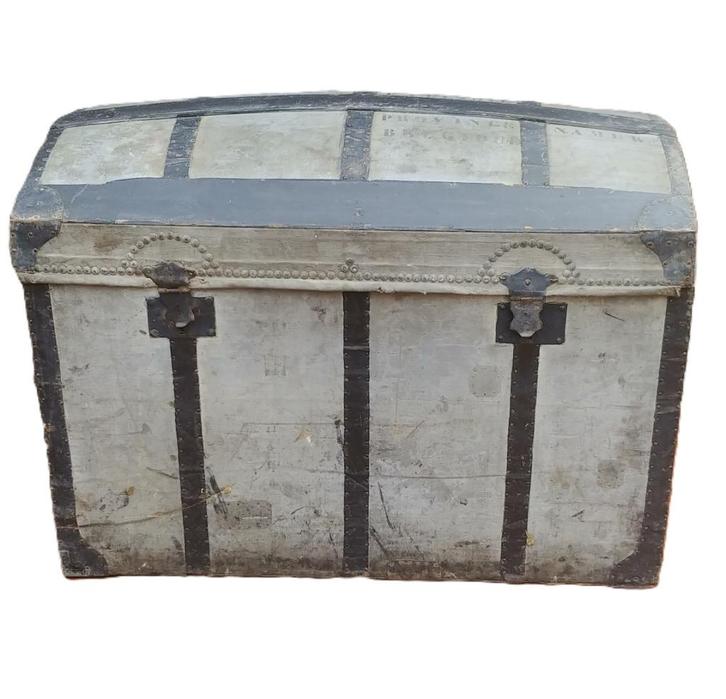 XL Pakboot travel trunk 19e E Malle Coffre BERNARD PARIS, Antiek en Kunst, Antiek | Woonaccessoires, Ophalen