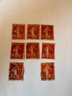 Lot 8 oude postzegels Sower Rouge 10c (Frankrijk 1906-1938), Postzegels en Munten, Ophalen of Verzenden