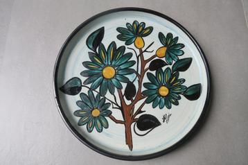 Plat fleuri en céramique Rigo Bruxelles 33 cm beschikbaar voor biedingen