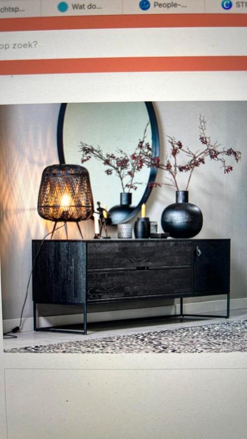 WOOOD Exclusive Silas TV meubel B180cm - Black Night, Huis en Inrichting, Kasten | Wandmeubels, Minder dan 100 cm, 150 tot 200 cm