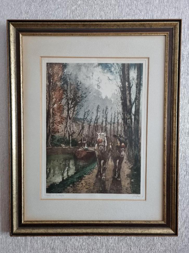 Ferdinand Jean Luigini - Chemin de Halage 1921, Antiek en Kunst, Kunst | Schilderijen | Klassiek, Ophalen of Verzenden