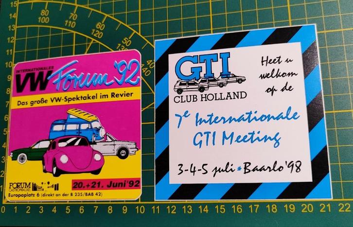 Lot 2x stickers VW Volkswagen meeting 1992 en 1998, Verzamelen, Stickers, Ophalen of Verzenden