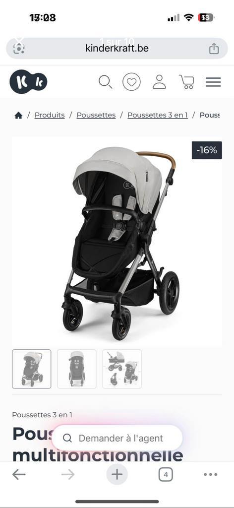 Kinderkraft moov 2 luchtwagen, Kinderen en Baby's, Kinderwagens en Combinaties, Zo goed als nieuw, Kinderwagen, Overige merken