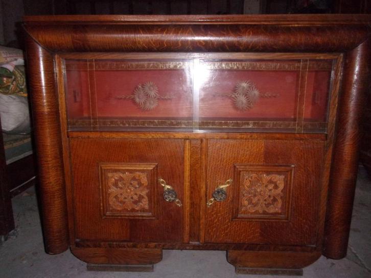 meuble ancien avec vitrine "fleurs"  URGENT  URGENT, Antiquités & Art, Curiosités & Brocante, Enlèvement