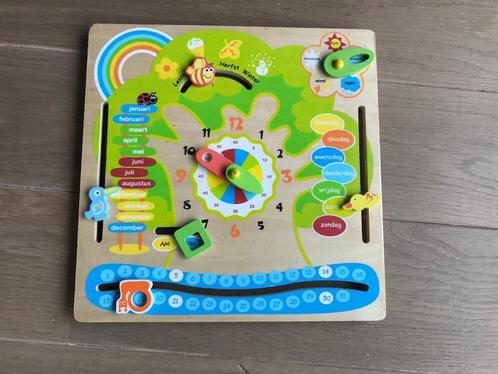 Houten kalenderklok, Kinderen en Baby's, Speelgoed | Educatief en Creatief, Gebruikt, Ophalen