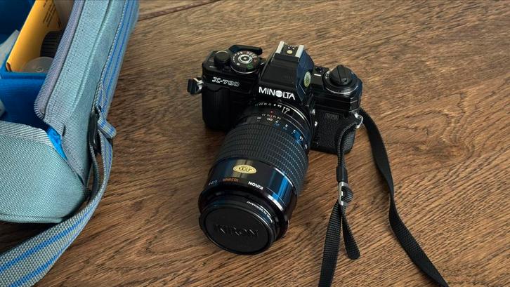 Minolta X-700 Analoge Camera + Kiron 105mm f/2.8 Macro Lens, Audio, Tv en Foto, Fotocamera's Analoog, Zo goed als nieuw, Minolta