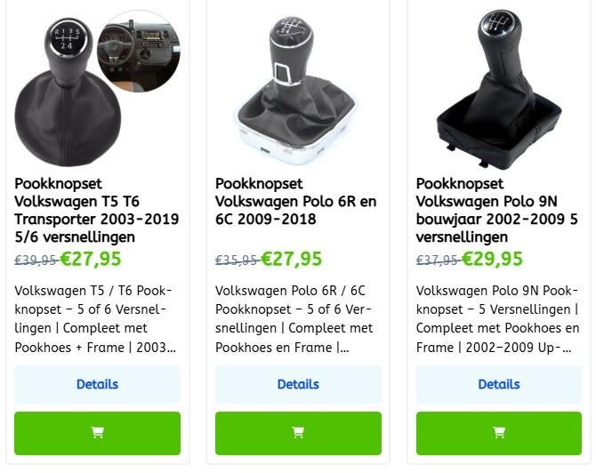 Volkswagen Pookknop veel modellen zie foto's VW pook te koop, Autos : Divers, Accessoires de voiture, Neuf, Enlèvement ou Envoi