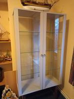Vitrine / bibliothèque sur pieds.Encadrement gris clair, 25 à 50 cm, Comme neuf, Verre, 50 à 100 cm