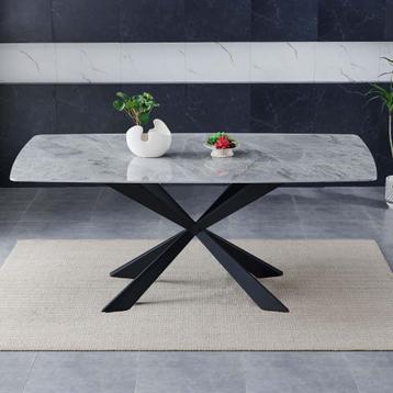 Eettafel met keramisch blad-glanzend grijs 180 beschikbaar voor biedingen