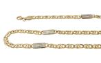 Zware 18 karaat Gouden Ketting in Versaceschakel 60.8cm, Enlèvement ou Envoi, Neuf, Or, Or