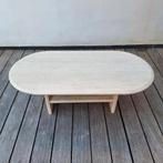 Vintage Italiaanse ovale salontafel van travertijn, Huis en Inrichting, Ophalen, Ovaal
