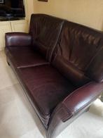 Lederen zetel, Huis en Inrichting, Zetels | Zetels, Ophalen, Driepersoons, Zo goed als nieuw, Rechte bank
