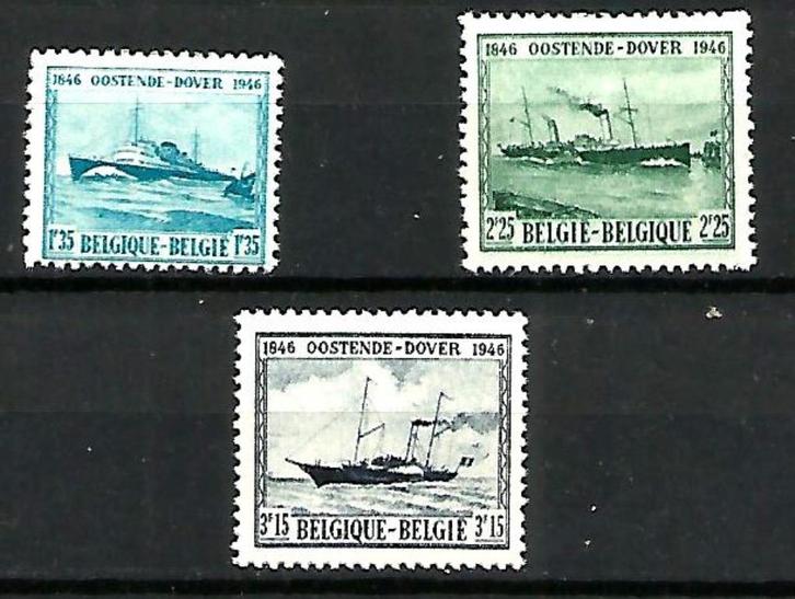 1946 Maildienst Oostende-Dover OBP 725/7**, Postzegels en Munten, Postzegels | Europa | België, Postfris, Orginele gom, Overig