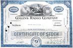 Collins Radio Company (Space Age) 1966, Postzegels en Munten, Ophalen of Verzenden, 1950 tot 1970, Certificaat van aandeel