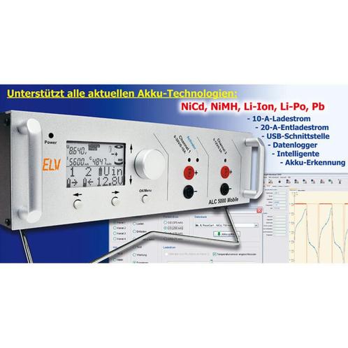 ELV ALC 5000 diverse accu lader tester met voeding 13,8 vo, Audio, Tv en Foto, Accu's en Batterijen, Zo goed als nieuw, Ophalen of Verzenden