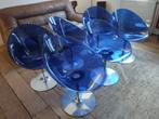 6 KARTELL EROS STOELEN VAN PHILIPPE STARCK, Vijf, Zes of meer stoelen, Blauw, Metaal, Design