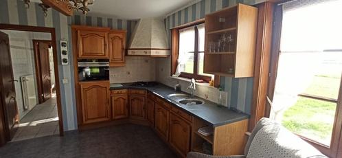 Massief eiken keuken, Huis en Inrichting, Keuken | Complete keukens, Gebruikt, Hoekkeuken, Bruin, Kunststof, Ophalen