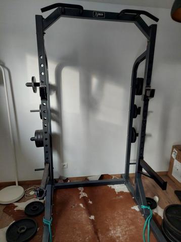 Half rack + barbell, 50mm gewichten, verstelbare db's+ bench, Sport en Fitness, Ophalen, Gebruikt