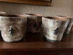 6 Vintage cache pots / bloempotten grès Dubois, Antiek en Kunst, Ophalen