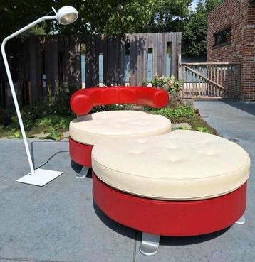 Vintage design Fauteuil met Voetenbank van Mario Spinelli  beschikbaar voor biedingen