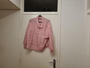 H&M mohair trui. kleur roze. maat XL., Kleding | Dames, H&M, Verzenden, Maat 46/48 (XL) of groter, Roze