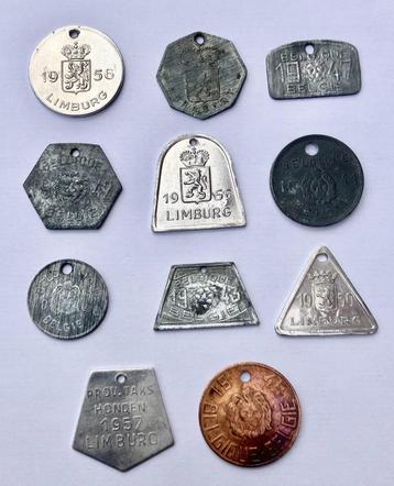 Hondenpenningen, 11 stuks. beschikbaar voor biedingen