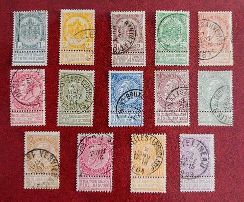 1893 Leopold II, nr 53-66 met strookjes, gestempeld, fraai, Postzegels en Munten, Postzegels | Europa | België, Gestempeld, Staatshoofden