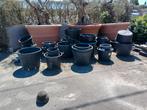 Verschillende zwarte bloempotten te koop., Tuin en Terras, Bloempotten, Ophalen