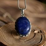 Lapis Lazuli Ketting Zilver (925), Handtassen en Accessoires, Kettingen, Nieuw, Blauw, Zilver, Verzenden