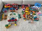 Lot Fisher Price: gare train, pompier, carroussel, bateau, Ophalen, Gebruikt