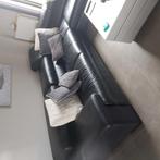 Zwart lederen hoeksalon te koop 245/300 in zeer goede staat, Huis en Inrichting, Ophalen, Gebruikt, Leer