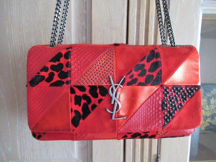 Nieuwe Saint Laurent handtas Jamie Mix & Match rood, Handtassen en Accessoires, Tassen | Damestassen, Nieuw, Handtas, Rood, Verzenden