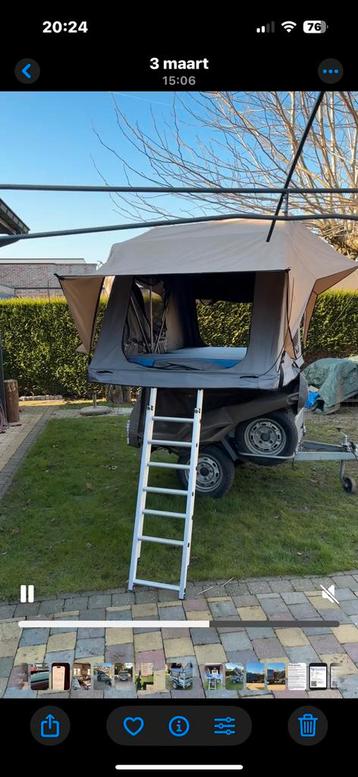 Daktent met aanhangwagen beschikbaar voor biedingen