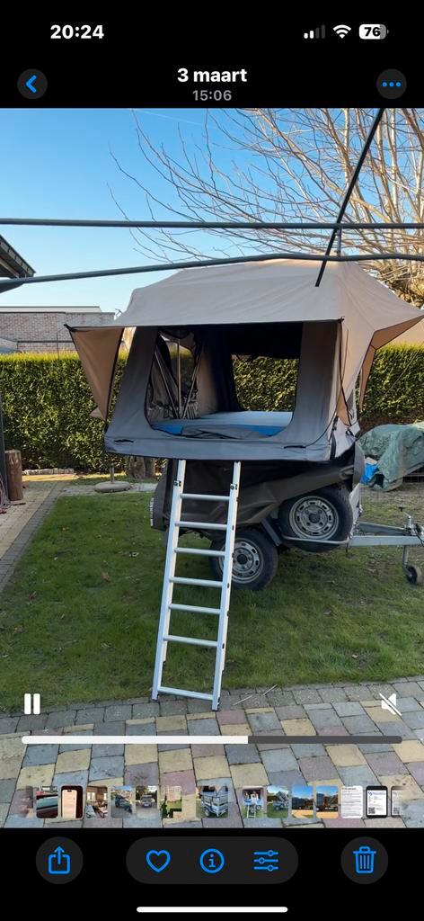 Daktent met aanhangwagen, Auto diversen, Aanhangers en Bagagewagens, Zo goed als nieuw, Ophalen