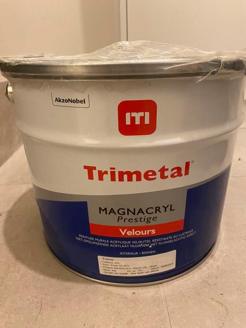 Trimetal Magnacryl Prestige velours RAL 9010 10 liter, Bricolage & Construction, Peinture, Vernis & Laque, Neuf, Peinture, Blanc