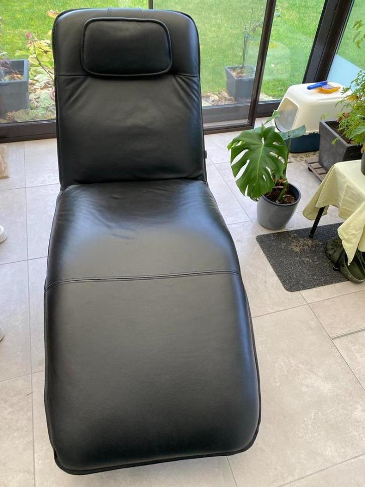 Ligzetel echt leder, Huis en Inrichting, Zetels | Zetels en Chaises Longues, Gebruikt, Eenpersoons, 150 tot 200 cm, 125 tot 150 cm