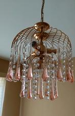 Vintage retro teardrop waterval kroonluchter Murano kristal, Huis en Inrichting, Lampen | Kroonluchters, Ophalen, Zo goed als nieuw