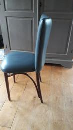 2 vintage stoelen Thonet / bistroset mahoniehout, Huis en Inrichting, Ophalen, Twee, Blauw, Hout