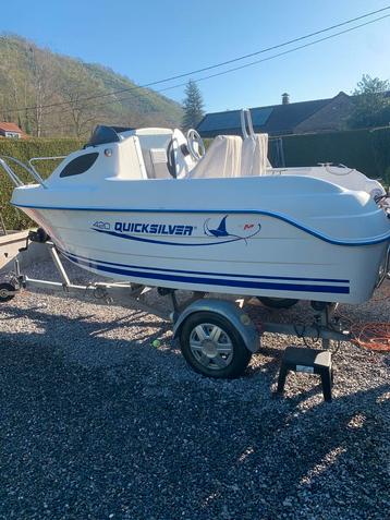 Bateau QuickSilver 420, 30 à 50 ch, 3 à 6 mètres, Comme neuf, Moteur hors-bord