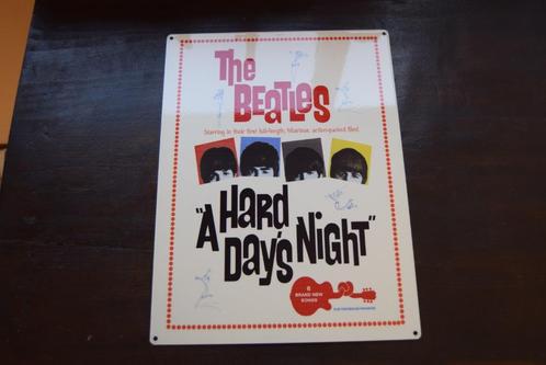 Bord, reclamebord The Beatles a Hard Day's Night., Verzamelen, Merken en Reclamevoorwerpen, Gebruikt, Reclamebord, Ophalen of Verzenden