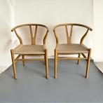 2 eetkamerstoelen met natuurlijke handgewoven zitting, Huis en Inrichting, Stoelen, Ophalen, Nieuw, Hout